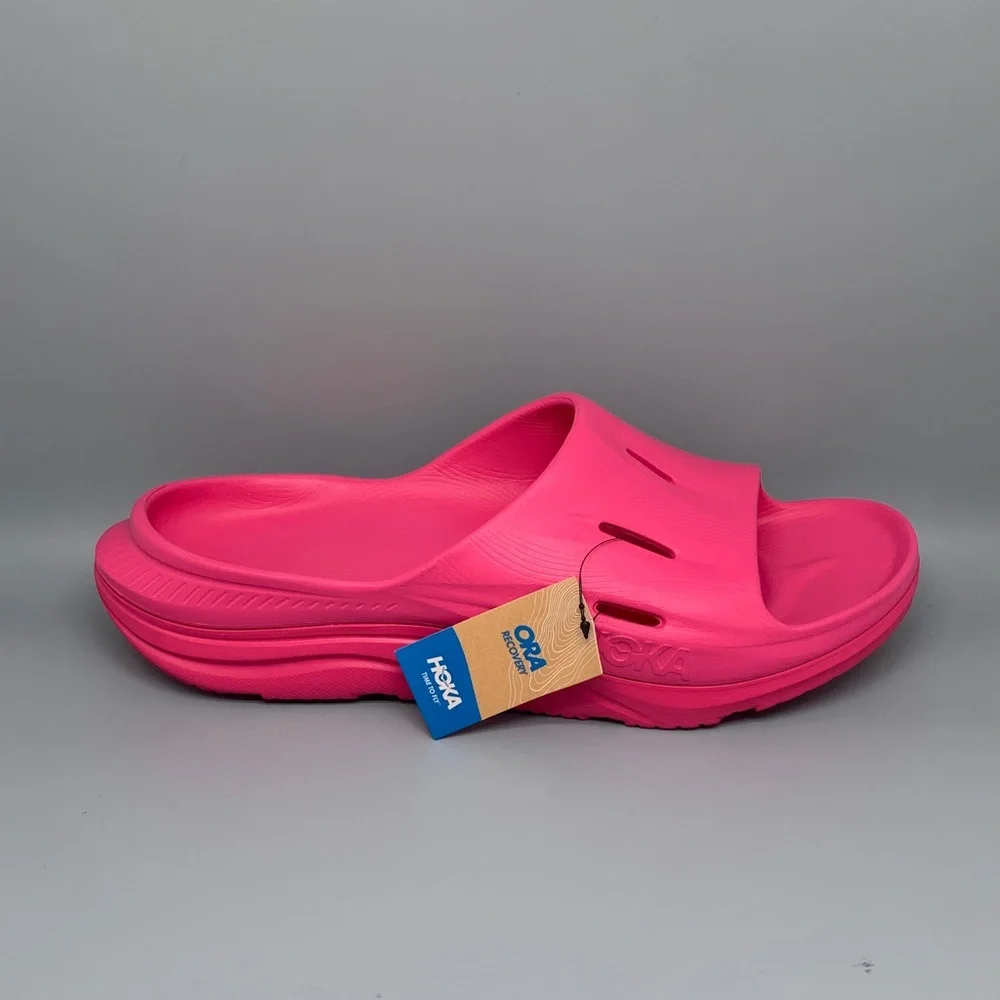 Hoka One Ora Pink Running Recovery Slide 3 Sandals Men’s Sz 13 Women's Sz 15 NWT